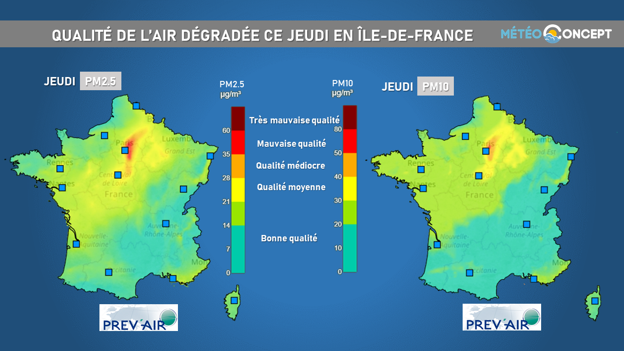 Qualité de l'air dégradée sur l'Île-de-France - Actualités météo - Météo  Concept