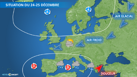 Illustration de l'actualité De plus en plus froid à partir de Noël. Perturbé dans le sud de la France.
